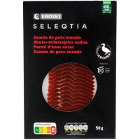 Jamón de pato curado EROSKI SELEQTIA, sobre 50 g