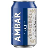 Cerveza sin alcohol AMBAR, lata 33 cl