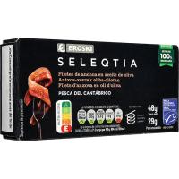 Filetes de anchoa en aceite de oliva Eroski SELEQTIA, lata 29 g