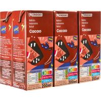 Batido de cacao EROSKI, pack 6x200 ml