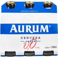 AURUM alkoholik gabeko garagardoa % 0,0, botilatxo sorta 6x25 cl