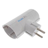 Adaptador doble Schuko 16A Blanco EUROBRIC, 1 ud Adaptador doble Schuko 16A Blanco EUROBRIC, 1 ud