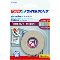 Cinta de doble cara para interiores, 50 Kg/m2 TESA, 1.5 m x 19m