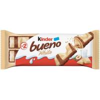 Barrita de chocolate White KINDER BUENO, paquete 43 g