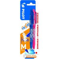 Boligrafo tinta gel borrable, color: azul y rojo, punta 0.7mm Frixion PILOT, 2uds