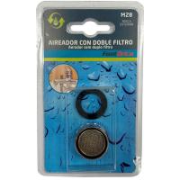 Atomizador económizador de grifo macho 28/100 doble filtro FONTBRICO, 1 ud