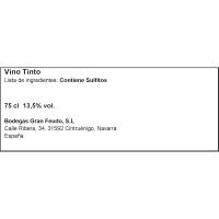 Vino Tinto Crianza D.O. Navarra GRAN FEUDO, botella 75 cl