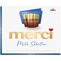 Bombones con leche MERCI, caja 250 g