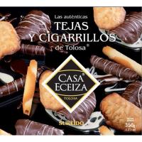 Tejas-cigarrillos de chocolate CASA ECEIZA, caja 350 g