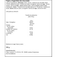 Tejas-cigarrillos de chocolate CASA ECEIZA, caja 350 g