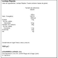 Lenteja rápida extra LUENGO, paquete 1 kg