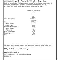 Aceitunas negras especiadas SARASA, lata 185 g