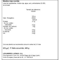 Alubia roja cocida LUENGO, frasco 400 g 