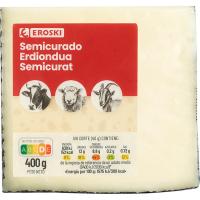 Queso semicurado mezcla EROSKI, cuña 400 g