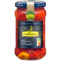 Pimiento de piquillo al ajillo en tiras CARRETILLA, frasco 225 g Pimiento de piquillo al ajillo en tiras CARRETILLA, frasco 225 g