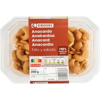 Anacardos fritos EROSKI, tarrina 200 g