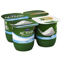 Activia 0% natural edulcorado DANONE, pack 4x120 g