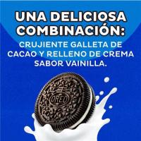 Galleta de chocolate rellena sabor vainilla OREO, paquete 154 g