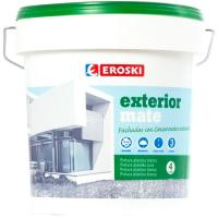 Pintura plástica de exterior rendimiento 7-9m2/l color blanco mate EROSKI, 4l