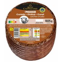 Queso curado de oveja castellano I.G.P. EROSKI, pieza 1,025 kg