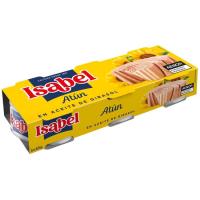 Atún en aceite de girasol ISABEL, pack 3x65 g