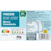 Bacalao desalado menú EROSKI, bandeja 350 g