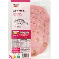 EROSKI BASIC mortadela olibaduna, zorroa 250 g