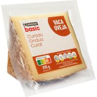 Queso curado mezcla EROSKI BASIC, cuña 375 g