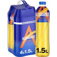 Bebida isotónica de naranja AQUARIUS, pack 4x1,5 litros