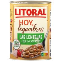 Lentejas Hoy Legumbres LITORAL, lata 435 g