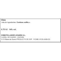 LEGARIS R. del Duero ardo beltza haritza, botila 75 cl