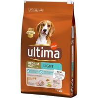 Alimento light para perro mediamo-maxi ULTIMA, saco 7 kg