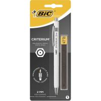 Portaminas Criterium, punta 2mm, 6 recambios, surtido color: negro o blanco BIC
