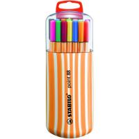 Estuche Zebrui rotuladores punta fina 88, 20 colores STABILO, pack 20uds