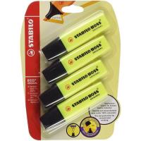 Marcador fluorescente color amarillo Boss STABILO, pack 4uds