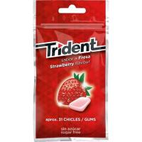 Chicle de fresa sin azúcar en gragea TRIDENT, paquete 43,5 g