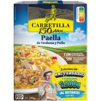 Paella de verduras y pollo CARRETILLA, bandeja 250 g