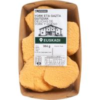 Delicias de jamón-queso EROSKI, bandeja aprox. 350 g