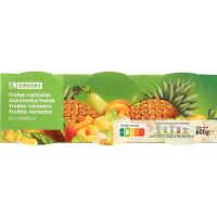 Frutas variadas en almíbar EROSKI, pack 3x115 g Frutas variadas en almíbar EROSKI, pack 3x115 g