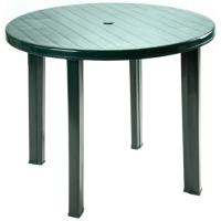 Mesa redonda en resina verde Viana, 90 cm, 1 ud