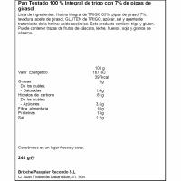 Hogaza de pan tostado integral RECONDO, caja 240 g