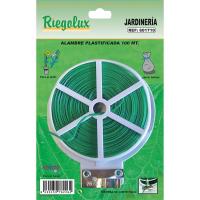 Alambre plastificado verde para jardín, rollo de 30 metros