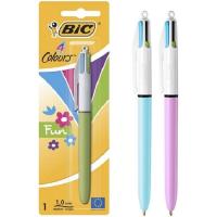 Bolígrafo de 4 colores cuerpo pastel punta 1 mm, ¿Cuál te llegará? Fun BIC, 1 ud
