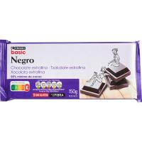 Chocolate negro extrafino EROSKI BASIC, tableta 150 g