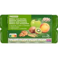 Bífidus con melocotón-manzana-kiwi-cereal EROSKI, pack 8x125 g