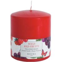 Vela decorativa taco roja, perfumada, frutos del bosque, 80x70 mm ROURA, 1 ud