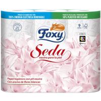 Papel higiénico seda FOXY, paquete 9 rollos