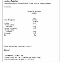 Lenteja pardina LUENGO, paquete 500 g