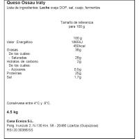 Queso de oveja Ossau-Iraty DOP AGOUR, al corte, compra mínima 250 g