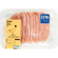 Filetes extrafinos de pechuga de pollo EROSKI, bandeja 320 g
